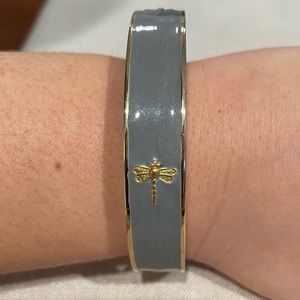 Thin WIMBERLY Grey Bangle Bracelet with Gold Fly Detail & Trim